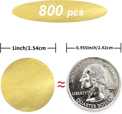 Starboling dot Stickers,800Pcs 1inch Gold Round Coding Label,Circle Stickers,Can Writing for Office,Student Classroom and Other Scenarios