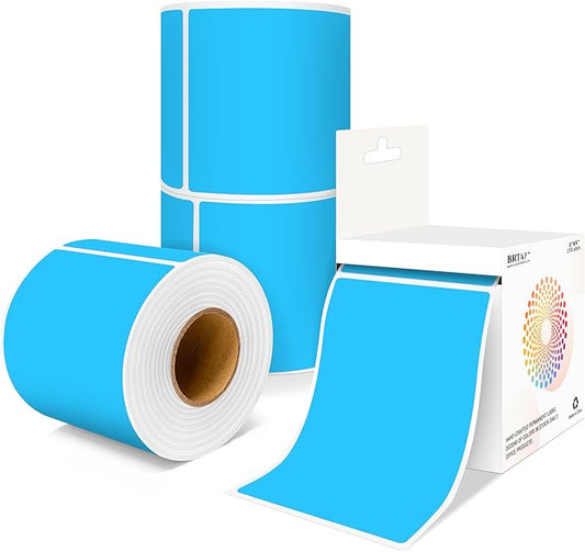 3x5 Inch Home Moving Labels 4 Rolls 1000 Stickers, Large Packing Box Labels Rectangular Colored Inventory Stickers for Moving Supplies Color Coded (Sky Blue)