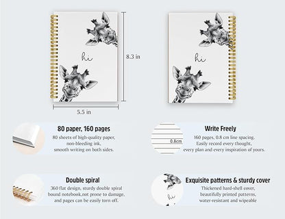 Giraffe Gifts,Giraffe Notebook Journal,Cute Giraffe Gifts for Women Teen Girls Kids,Animal Lover Gifts for Kids,Travel Journal Diary,Hardcover Spiral Notebooks for Writing,5.5x8.3 Inch