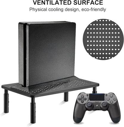 suptek Computer Monitor Stand Riser,Monitor Riser for Laptop, Printer, Notebook and All Flat Screen TV Display with Vented Platform,3 Height Adjustable Laptop Riser,1 Pack,Black(MST003)