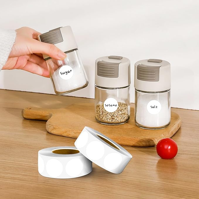 PARLAIM 1 Inch Round Color-Code Dot Stickers,10000per/10 Rolls dots Label Dispenser Box, Yellow Circle Stickers Label for Office Home (White)