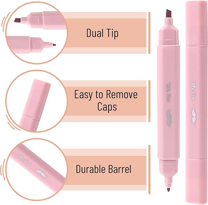 Mr. Pen- Aesthetic Bible Highlighters No Bleed Through Assorted Color, 8pcs, Ocean Mist, Cute Highlighter Dual Tip for Journaling Supplies and School Accessories, Bible Highlighters and Pens No Bleed