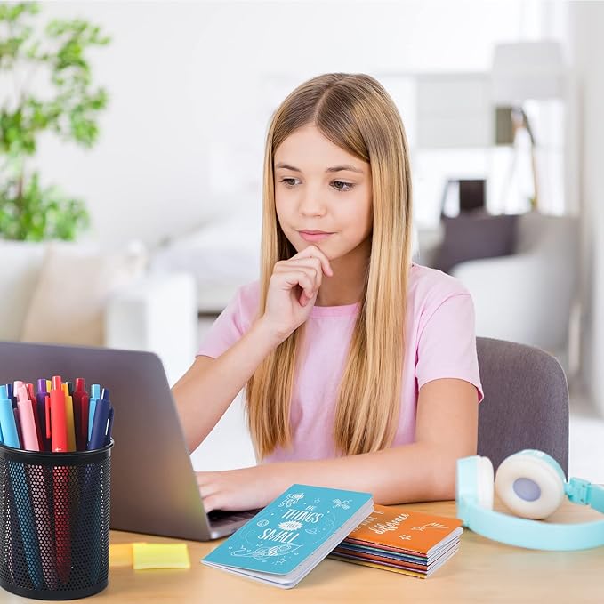 Funrous 32 Pcs Motivational Quote Pens Inspirational Notepads Mini Journal with Ballpoint Pen Small Notebooks Gift Set for Men Women Coworkers, Adult Party Favors Prizes Gift Bulk(Minimalistic)