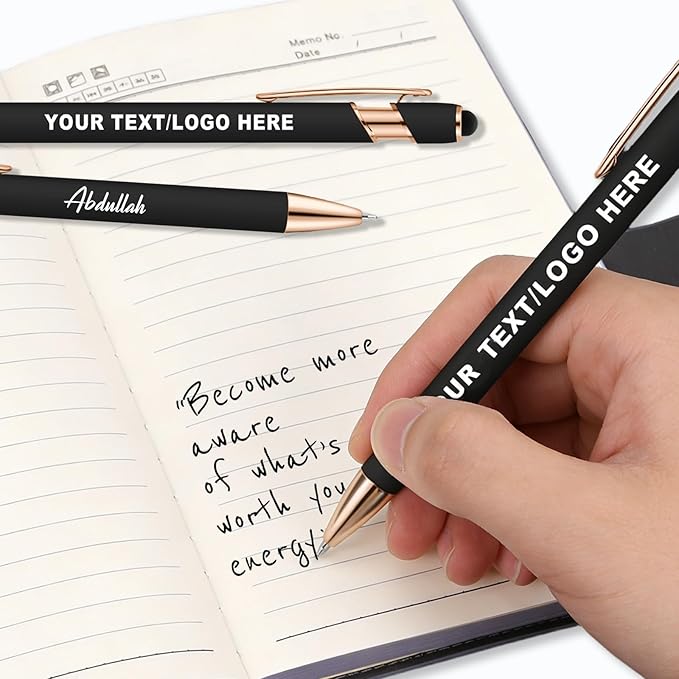 ENOMY Personalized Notebook Journal & 10 PC Pens Gift Set A5 Custom Hardcover Notebook 300 Pages Thick Daily Diary for Men Women Lined Journal for Work College Travel Writing, Green