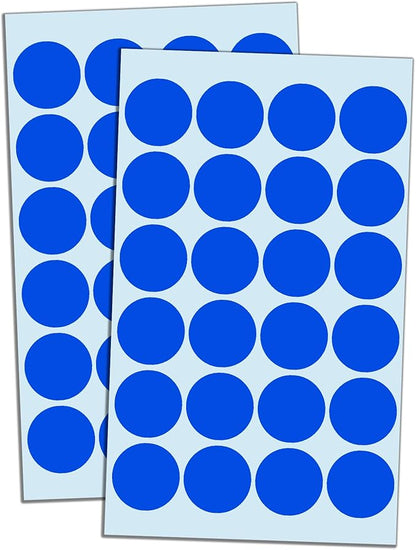1200 Pack, 1" Round Dot Stickers Circle Labels - Blue