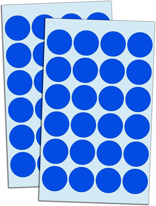 1200 Pack, 1" Round Dot Stickers Circle Labels - Blue