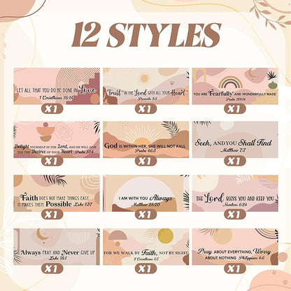 12 Pcs Christmas Bible Verse Ballpoint Pen Boho Christian Pens for Women Inspirational Quotes Smooth Writing Pen 1.00 mm Black Ink Ballpoint Christian Gift for Office Supplies