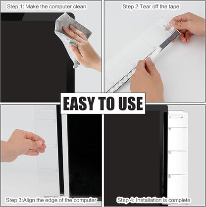 Office Desk Accessories 2pcs Multifunction Computer Monitor Memo Board - Transparent Computer Side Panel Memo Creative Monitor Side Panel with Phone Holder Suitable for Office Home Desktop