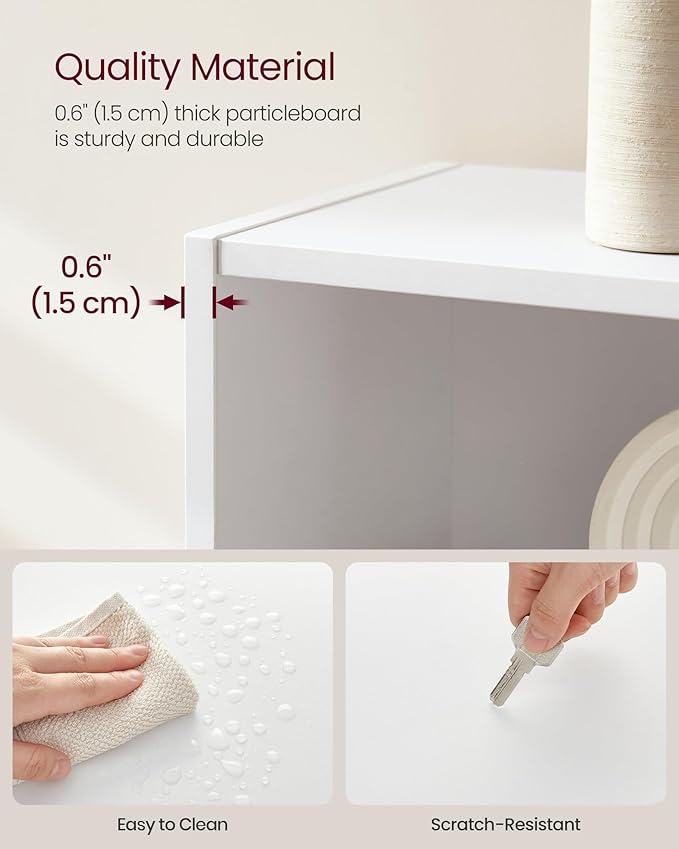 VASAGLE Custos Collection - Bookshelf, 3-Tier Bookcase, Book Shelf, Open Storage Shelf, 9.4 x 31.5 x 32 Inches, for Living Room, Home Office, Dinning Room, Cloud White ULBC173T14