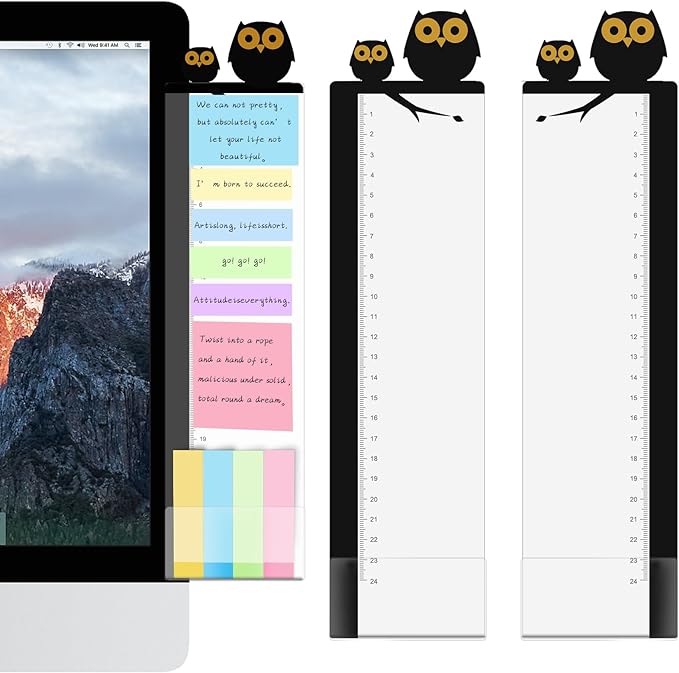 Office Desk Accessories 2pcs Multifunction Computer Monitor Memo Board - Transparent Computer Side Panel Memo Creative Monitor Side Panel Suitable for Office Home Desktop (Monitor Memo Board 6)