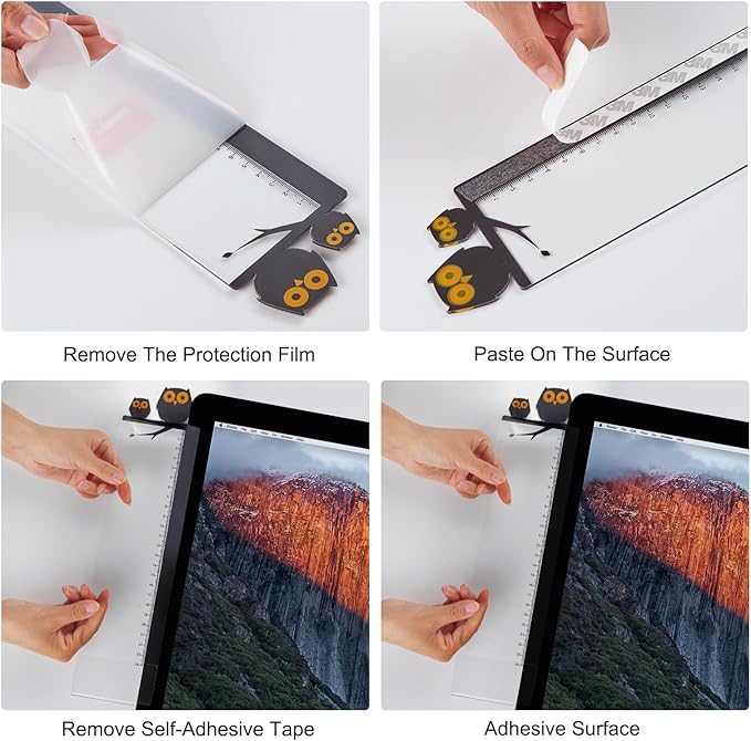 Office Desk Accessories 2pcs Multifunction Computer Monitor Memo Board - Transparent Computer Side Panel Memo Creative Monitor Side Panel Suitable for Office Home Desktop (Monitor Memo Board 6)