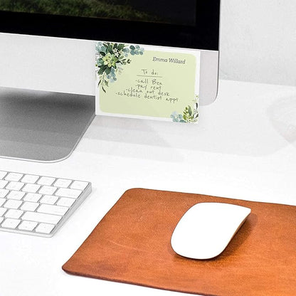 Watercolor Greenery Personalized Sticky Note Pads / 4" x 3" Custom Sticky Notes/Set of 6 Pads