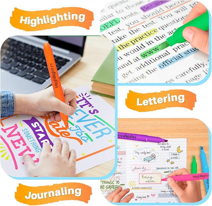Aigybobo 192 Pack Highlighters in 6 Assorted Colors, Chisel Tip Dry-Quickly Highlighters Bulk, No Bleed Highlighter Markers for Kids Adults, Classroom Teachers Must Haves, School Office Supplies