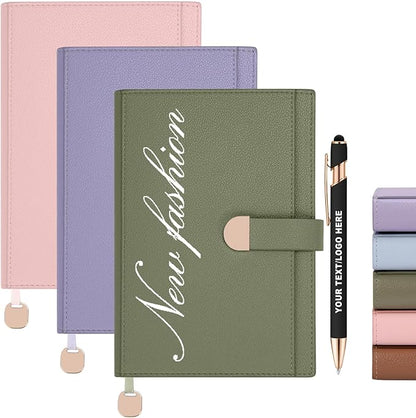 ENOMY Personalized Notebook Journal & 10 PC Pens Gift Set A5 Custom Hardcover Notebook 300 Pages Thick Daily Diary for Men Women Lined Journal for Work College Travel Writing, Green