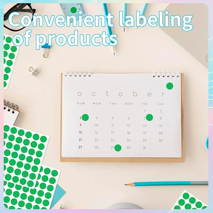 starboling Dot Stickers,1/2 Inch Dark Green Circle Stickers,1400pcs Self-Adhesive Writable Color Coding Labels,Round Labeling Stickers for Office Classroom Garage Sale, 0.5''