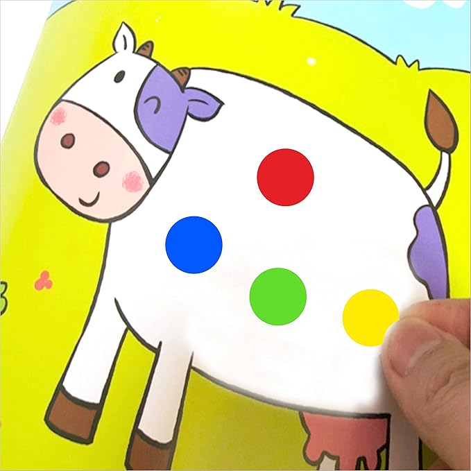 PARLAIM 6 Rolls 6000PCS 1 inch Round Color Coding Circle Dot Labels, 6 Color- Coding Label Sticker for Home Office Classroom