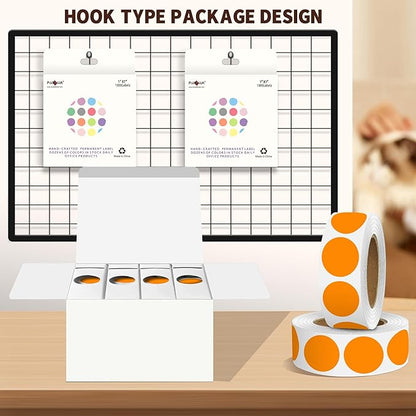 PARLAIM 4 Rolls 4000PCS 1 inch Round Color Coding Circle Dot Labels, Orange Color- Coding Label Sticker for Home Office Classroom(Orange)