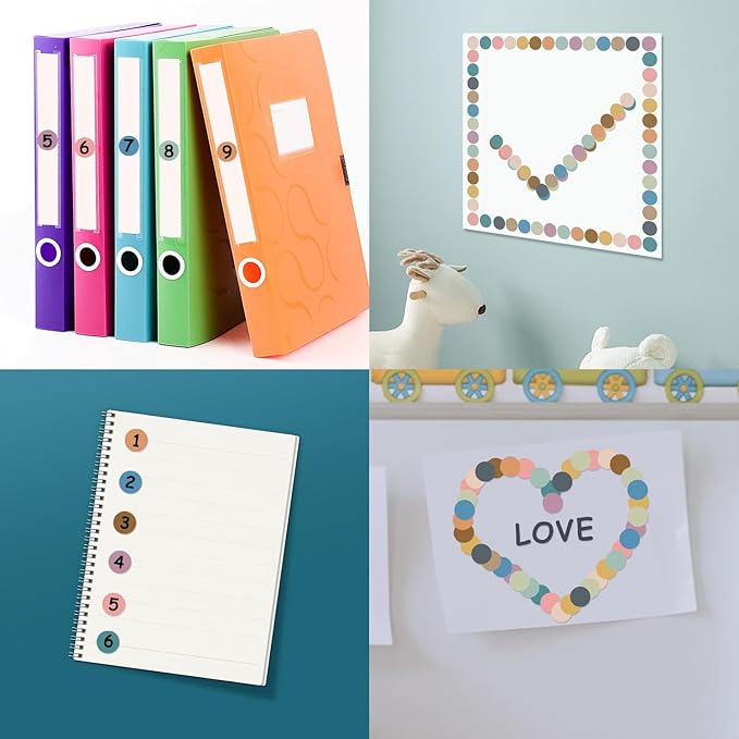 REGELETO Boho 4200 PCS 0.75 Inch 12 Colors Round Colored Dot Stickers for Toddlers Teaching Papers, Color Coding Labels, Circle Dots Stickers for Office and Student Classroom (25 Sheets)