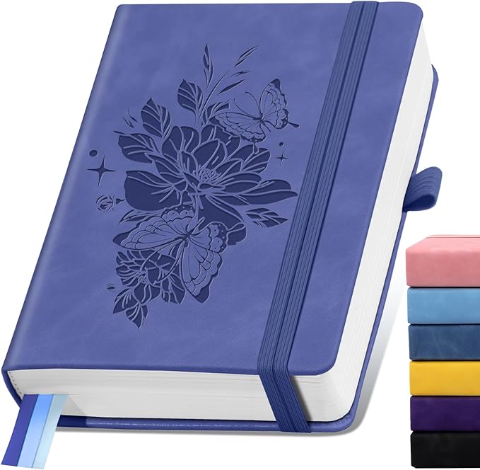 Lined Journal Notebook 365 Pages, A5 Leather Journals for Writing Women & Men, Hardcover Notebook with 100GSM Thick Paper, Daily Journal Notebook for Travel, Work, School, Note Taking, College Ruled