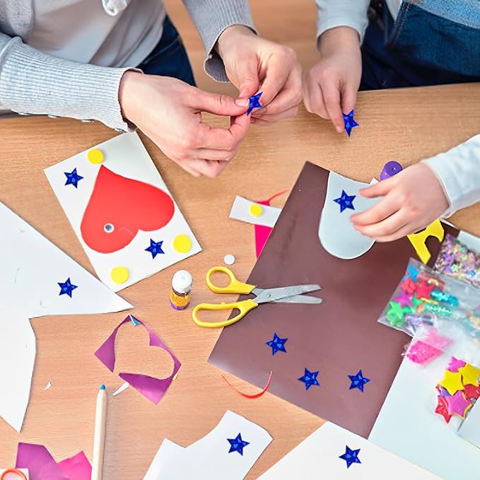 500 PCS Holographic Blue Star Stickers, 1 inch Self Adhesive Metallic Glitter Foil Stickers Sparkly Star Sticker Reward Behavior Chart Labels for Kids Students Teachers Supplies