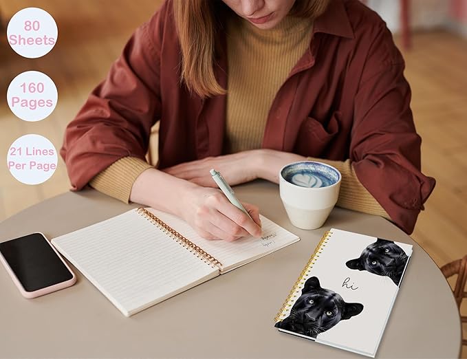 Cheetah Notebook Journal,Y2k Leopard Journal Notebook Gifts for Women Teen Girls,Hardcover Spiral Notebooks for School Work Notes Supplies,5.5x8.3 Inch