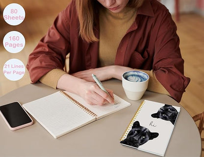 Cheetah Notebook Journal,Y2k Leopard Journal Notebook Gifts for Women Teen Girls,Hardcover Spiral Notebooks for School Work Notes Supplies,5.5x8.3 Inch