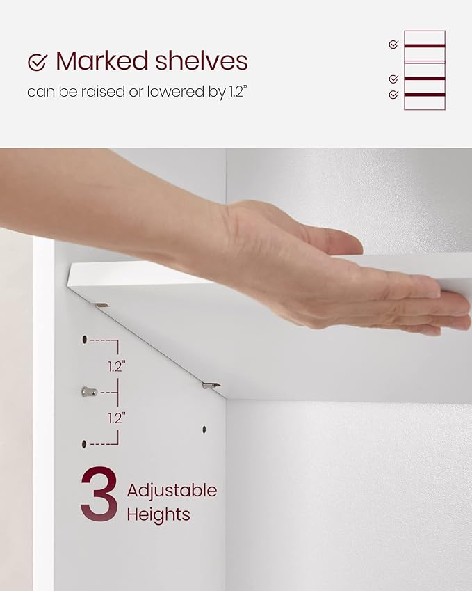 VASAGLE CUSTOS Collection - Bookshelf, 5-Tier Bookcase, Book Shelf, Open Storage Shelf, 9.4 x 23.6 x 52.8 Inches, for Living Room, Home Office, Dinning Room, Cloud White ULBC165T14