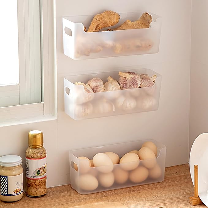 2 Pcs Kitchen Cabinet Door Organizer,Adhesive Mount Inside Cabinet Door Storage,Under Sink Door Storage Shelf for Kitchen,Bathroom,Office,Garage,Craft Room(Transparent)