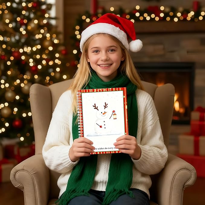 Merry Christmas Gift Card Holder Book - DIY Spiral-Bound with Surprises, College Survival & Graduation Gift, Greeting Card Keeper for Holidays （S18）