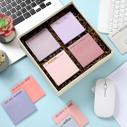 Yinder 24 Pcs Inspirational Sticky Notes Christmas Stocking Stuffers Motivational Sticky Notes Pad Employee Appreciation Gift Bulk for Teacher Nurse Coworker Office 3 x 3'' (Thank You,Aesthetics)