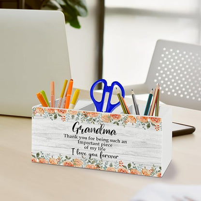 Grandma Gifts Pen Pencil Holder Organizer for Desk Accessories, Thank You for Being Such an Important Piece of My Life Kitchen Utensil Holder for Countertop, Best Grandma Gifts for Christmas