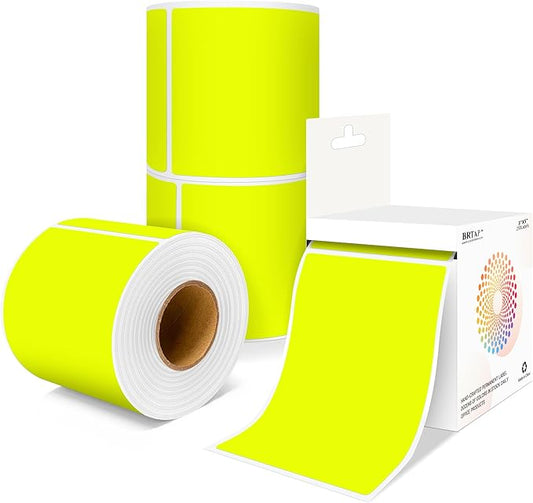 3x5 Inch Home Moving Labels 4 Rolls 1000 Stickers, Large Packing Box Labels Rectangular Colored Inventory Stickers for Moving Supplies Color Coded (Fluorescent Yellow)