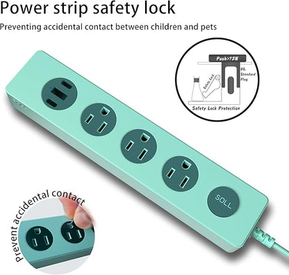 SOLL IPX9 Outdoor Power Strip Weatherproof, Surge Protector Power Strip with 3 Outlet and 3 USB Charging Ports(2 USB C), 6FT Extension Cord for Patio, Garden, Bathroom, Kitchen, Garage, Office