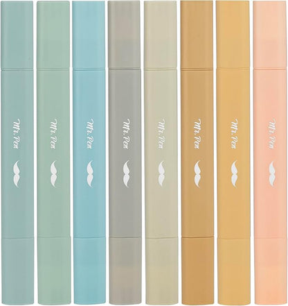 Mr. Pen- Aesthetic Bible Highlighters No Bleed Through Assorted Color, 8pcs, Ocean Dune, Cute Highlighter Dual Tip for Journaling Supplies and School Accessories, Bible Highlighters and Pens No Bleed