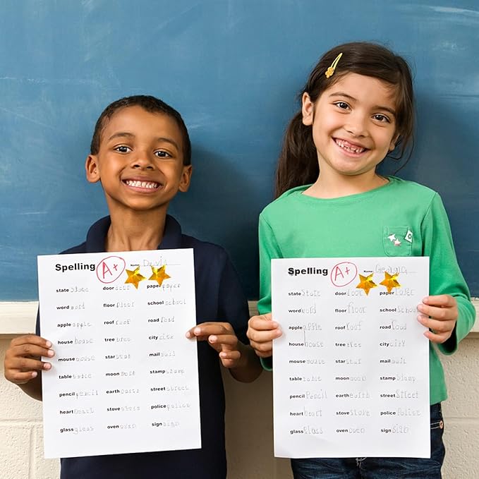 500 PCS Holographic Gold Star Stickers, 1 inch Self Adhesive Metallic Glitter Foil Stickers Sparkly Star Sticker Reward Behavior Chart Labels for Kids Students Teachers Supplies