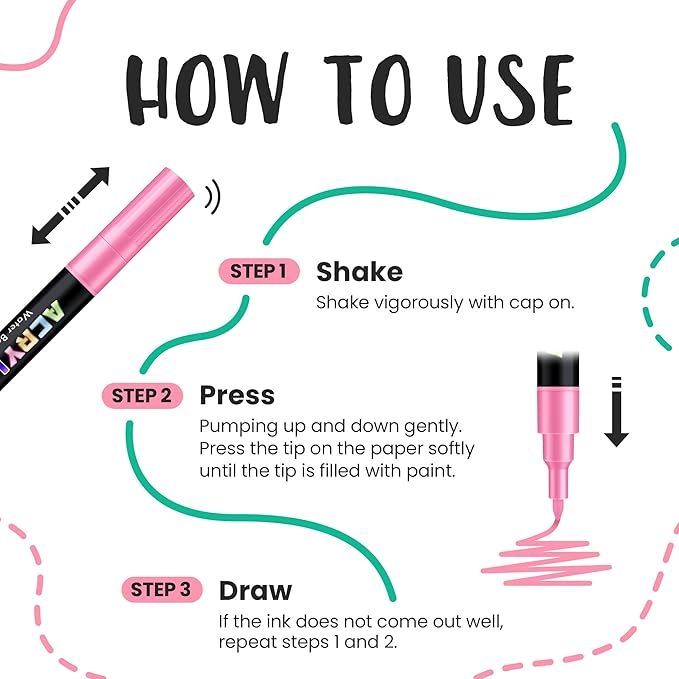 72 Colors Acrylic Paint Pens Markers, Extra Fine Tip Acrylic Paint Markers for Rock Painting, Ceramic, Wood, Plastic, Canvas, Glass, Card Making, DIY Crafts & Art Supplies