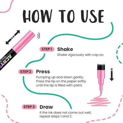 72 Colors Acrylic Paint Pens Markers, Extra Fine Tip Acrylic Paint Markers for Rock Painting, Ceramic, Wood, Plastic, Canvas, Glass, Card Making, DIY Crafts & Art Supplies