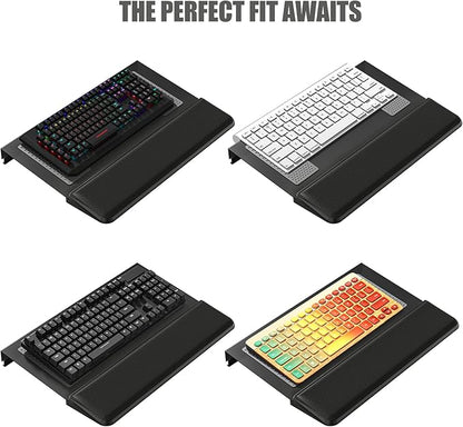 Computer Tilt Keyboard Stand - Acrylic Ergonomic Keyboard Holder for Easy Typing Working, Keyboard Riser with Comfortable Wrist Rest for Keyboard, Office, Home - Fits All Keyboard Sizes