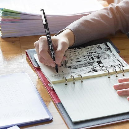 EYEYE Micro Fineliner Pens, Black Drawing Art Pens,12 Archival Pen Waterproof Ink Set Artist Supplies Archival Inking Markers Sketch Outline Pen, Precision Drawing and Sketching Kit