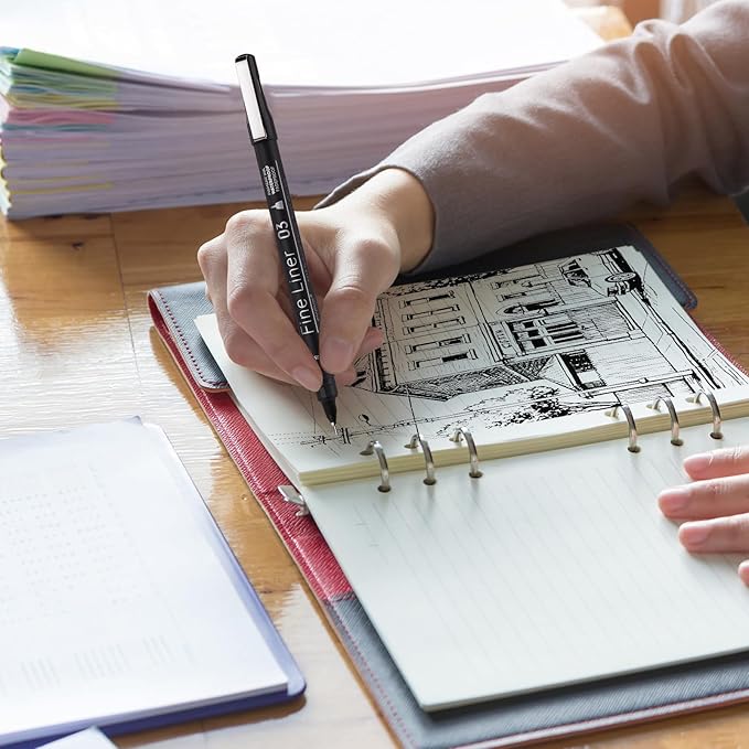 EYEYE Micro Pens, Black Drawing Art Pen,0.25/0.35/0.45/0.5/1.0/2.0mm Archival Pens Waterproof Ink Set Artist Supplies Archival Inking Markers Sketch Outline Pen