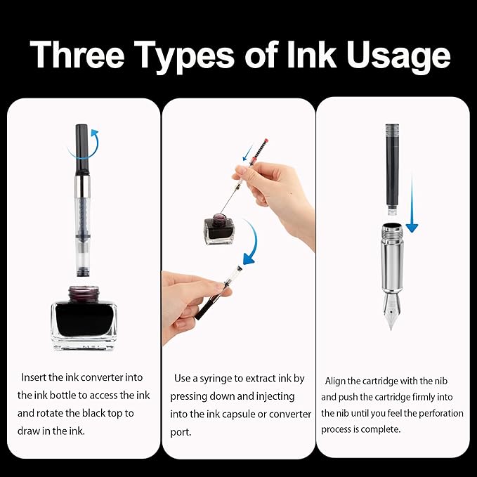 FEIDIAO Calligraphy Fountain Pen Set Deluxe Pen for Writing with 18 Ink Cartridges,Replacement Fine Nib,Ink Converter,Syringe Filler,Calligraphy Pen for Beginner Men Women