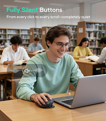 Nulea M511 Wireless Trackball Mouse, Rechargeable Ergonomic Thumb-Control Mouse with Tilt Stand, Smooth & Precision Tracking, 3 Device Connection (Bluetooth or USB Receiver), for PC/Mac/Laptop-Red