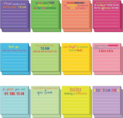 Yinder 24 Pcs Inspirational Sticky Notes Christmas Stocking Stuffers Motivational Sticky Notes Pad Employee Appreciation Gift Bulk for Teacher Nurse Coworker Office 3 x 3'' (Thank You,Dark)