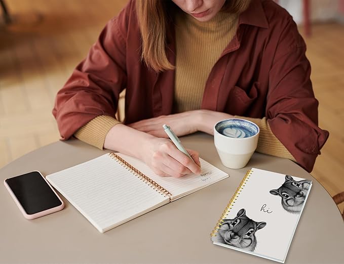Squirrel Notebook Journal,Cute Animal Notebook Journal for School Women Teen Girls Kids,Gifts for Squirrel Lovers,Hardcover Spiral Notebooks for Work Notes Journaling,5.5x8.3 Inch