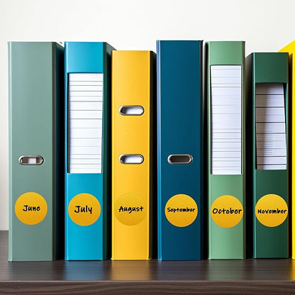 PARLAIM 1” Round Permanent Adhesive Color-Code Dot Stickers,1000 per Roll dots Label Dispenser Box,Gold Circle Stickers Label for Office Classroom