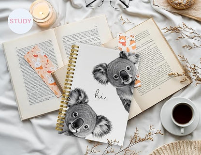 Cute Koala Notebook Journal,Cute Animal Notebook Journal for School Women Teen Girls Kids,Gifts for Koala Lovers,Hardcover Spiral Notebooks for Work Notes Journaling,5.5x8.3 Inch