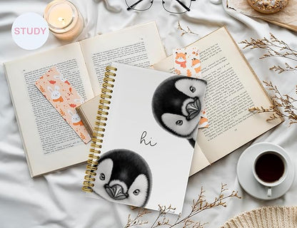 Penguin Notebook Journal,Cute Animal Notebook Journal for School Women Teen Girls Kids,Gifts for Penguin Lovers,Hardcover Spiral Notebooks for Work Notes Journaling,5.5x8.3 Inch
