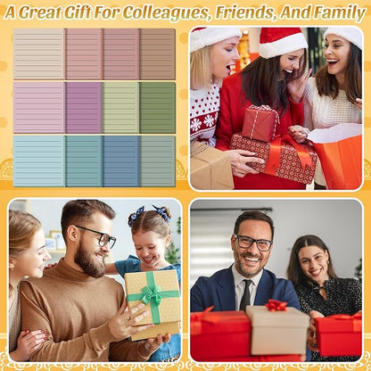 Yinder 24 Pcs Inspirational Sticky Notes Christmas Stocking Stuffers Motivational Sticky Notes Pad Employee Appreciation Gift Bulk for Teacher Nurse Coworker Office 3 x 3'' (No Words,Morandi)