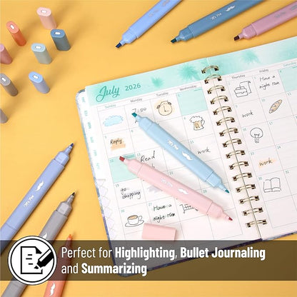 Mr. Pen- Aesthetic Bible Highlighters No Bleed Through Assorted Color, 8pcs, Ocean Mist, Cute Highlighter Dual Tip for Journaling Supplies and School Accessories, Bible Highlighters and Pens No Bleed