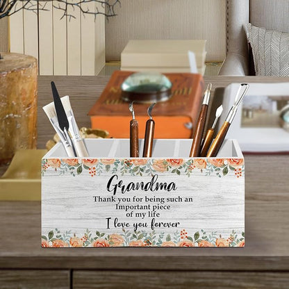 Grandma Gifts Pen Pencil Holder Organizer for Desk Accessories, Thank You for Being Such an Important Piece of My Life Kitchen Utensil Holder for Countertop, Best Grandma Gifts for Christmas